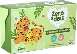 Zero a Dois, Sabonete em Barra para Bebês, Aroma Suave, 90g
