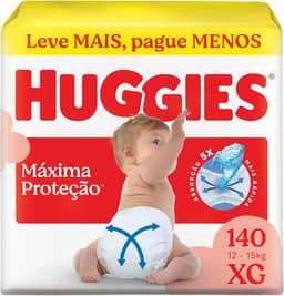 Huggies Supreme Care Fralda Descartável, Tecnologia Xtra-Flex, Canais em X, Máxima Proteção, XG, 140 Unidades