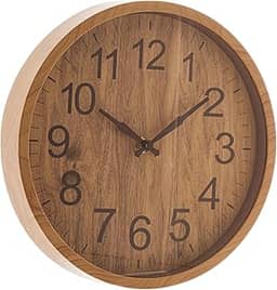 LYOR - Relógio de Plástico para Parede Wood 25,4cm x 3,8cm