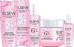 Kit Glycolic Gloss Shampoo+Condicionador+Acidificante+Creme de Tratamento+Sérum