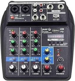 Mesa De Som Bluetooth Com 4 Canais Efeito E Phantom Power