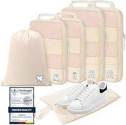 Cubos de compressão para viagem, conjunto leve de 6 bolsas essenciais para bagagem de mão, mala e organizador de roupas, itens essenciais de férias duráveis e acessórios presentes para mulheres e
