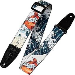 Alça de guitarra de poliéster Levy's Leathers, extremidades de couro legítimo, 5 cm (MPD2-016)