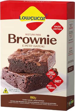 Lowçucar Mistura para Brownie e Petit Gateau Zero Lactose 150g