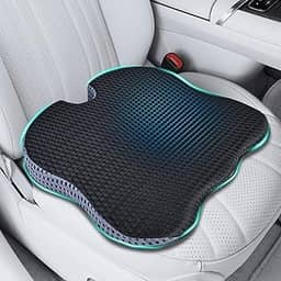Almofada de assento de carro premium para maior conforto – Design de espuma viscoelástica em forma de cunha 100% poliuretano, melhora a visibilidade de direção e alivia a dor ciática e o cóccix.