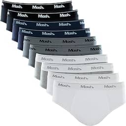 Kit 10 Cuecas Slip Algodão Cotton Hipoalergênica Masculino Mash