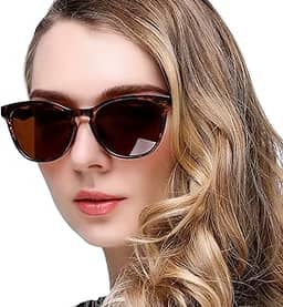 Óculos de Sol Feminino Polarizado Proteção UV400 Quadrado Osculos Mulher Vintage Clássico Sunglasses Women para Viagem Pesca Praia