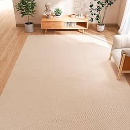 Tapete Sala 2,00 x 3,00 Grande de Sisal com Algodão Antiderrapante Juta Rústico Cru Bege Claro Areia Artesanal de Tear Decoração Natural Geométrico Versátil