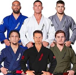 Kimono Elite Sports BJJ masculino, IBJJF Kimono BJJ Jiu-Jitsu GIS com tecido pré-encolhido e faixa grátis (consulte o guia de tamanhos especiais)