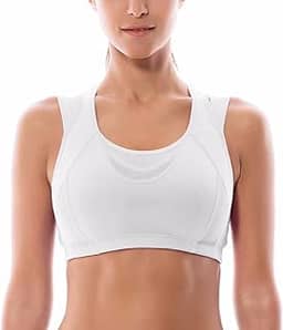 Sutiã Esportivo Feminino de Treino de Alto Impacto Controle de Salto Malha sem Arame Racerback Top