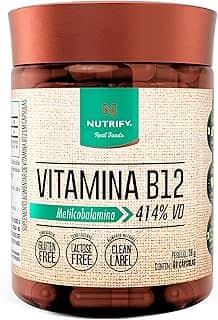 Nutrify - Vitamina B12 - Metilcobalamina 414% VD - Multivitamínico - Suplemento Alimentar para o Metabolismo Energético - Vegano e Livre de Aditivos Artificiais - 60 Cápsulas