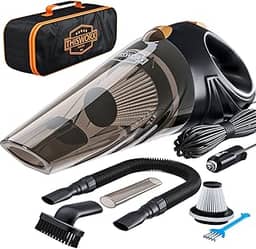 VEAZOR Aspirador de Pó Automotivo 9000PA Portátil Recarregável 120W - Preto - Aspirador de Carro com Filtro HEPA e 3 Acessórios de Detalhes