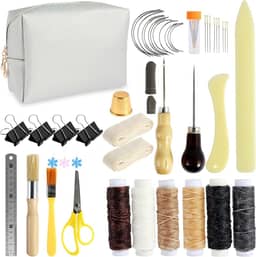 Kit de encadernação com 49 peças, ferramentas de encadernação manual para iniciantes, conjunto de ferramentas para encadernação de livros manuais, suprimentos para encadernação com agulhas de olho
