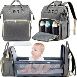 mochila maternidade, Mochila de saco de fraldas de bebê com estação de troca para menino menina, mochila maternidade