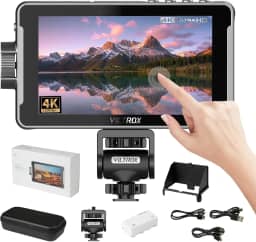 VILTROX Monitor De Campo Com Câmera Touchscreen Dc-550 De 5,5 Polegadas, 4K Hdmi, 1200 Nits, Monitor De Câmera Com Bateria, Protetor Solar, 3D Lut, Assistência De Foco De Pico, Ângulo De Visão Ampl