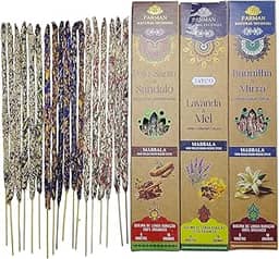 Kit Incenso Natural Parman Massala 3 Aromas - Intensos e energéticos
