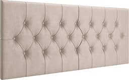 Cabeceira Estofada Captonê Suspensa Para Cama Box Casal 1,40 Suede (Areia)