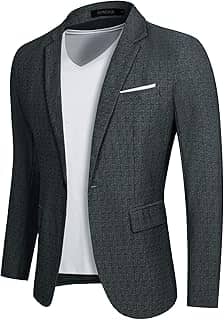 Blazer masculino esportivo casual para homens, caimento justo, com um botão, jaqueta leve