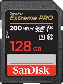 SanDisk Cartão de memória Extreme PRO SDXC UHS-I de 128 GB - C10, U3, V30, 4K UHD, cartão SD - SDSDXXD-128G-GN4IN, Cor: Cinza escuro/preto
