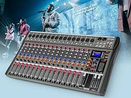 VDA216L Mixer Profissional 16 Canais para Shows ao Vivo, Karaokê - USB/Bluetooth, Efeito de Reverb, Saída de Monitoração, Controle de Som de Estúdio e Palco (Alimentação 110V/220V)