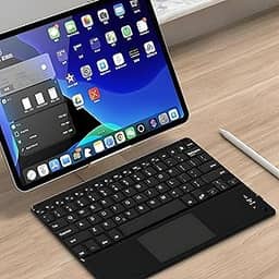 Teclado Sem Fio Bluetooth Com Touchpad, Portátil, Compatível Com Notebook, Tablet, Smart TV, Bateria Recarregável, Design Compacto, Marca VARENZIA
