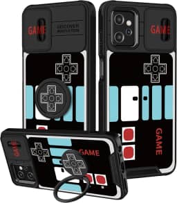 Capa para Moto G Power 5G 2023 - Capa de telefone feminina bonita estética console de jogos design exclusivo com capa de câmera e suporte de anel Funda para Motorola G Stylus 5G 2023