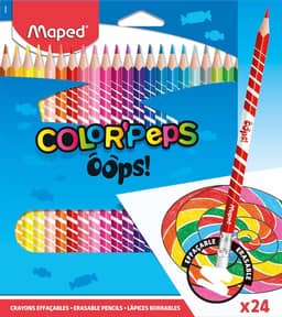 Lápis de Cor Sextavado Apagável, Maped, Color Peps, 24 Cores, 832824