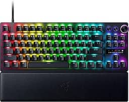 Razer Teclado para jogos Huntsman V3 Pro TKL Esports: interruptores ópticos analógicos com acionamento rápido e acionamento ajustável - teclas de mídia e mostrador - teclas PBT duplas - placa superior