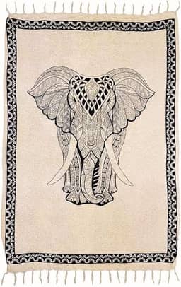 Canga Praia Poliéster Diversas Estampas Divindades Africanas Indianas Budistas Beach Bali Moda Praia (Elefante Frontal Areia)