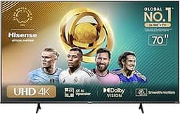 Hisense Smart TV UHD 4K DLED 70' Polegadas 70A6N com HDR10+ Dolby Vision Game Mode Controle por Voz Alexa Built-In AirPlay