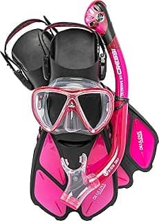 Kit de Mergulho Máscara+Respirador+Nadadeiras Cressi Bonete Pro