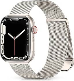 Zedoli Pulseira de metal compatível com Apple Watch de 40 mm, 38 mm, 41 mm, 45 mm, 44 mm, 42 mm, 49 mm, para mulheres e homens, pulseiras magnéticas de malha milanesa de aço inoxidável