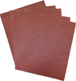 Folha de Lixa Grão 60 – Kit com 5 Folhas 22,5×27,5 cm – Desbaste Rápido para Massa, Madeira, Gesso, Tinta e Reboco