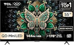 Smart TV TCL 55 Polegadas QLED Mini LED 4K C6K WiFi Bluetooth Google TV 4 HDMI 144Hz HDR10+ 55C6K