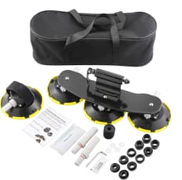 Suporte de bicicleta para teto de carro, ventosa a vácuo, suporte de bicicleta de liga de alumínio, com 5 adaptadores para a maioria das bicicletas, 9 x 100 mm/12 x 100 mm/15 x 100 mm/15 x 110 mm