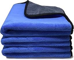 Toalhas de microfibra para carros 3 peças 500 GSM polimento limpeza de casa, carro e motocicleta - 12 x 12 polegadas (30 x 30 cm)