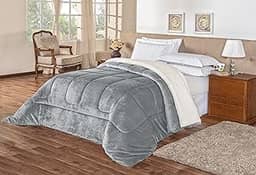Coberdrom Inverno Dupla Face Grosso Super Quentinho - Manta & Sherpa - Matelado (Cinza, King 2.60 x 2.40m)