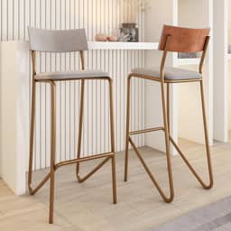 Kit 2 Banquetas Altas Cozinha Balcão 1747 Carraro (Rosê)