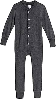 Roupa íntima térmica para meninos e meninas da Union Suit Long John feita nos EUA, Preto, 16
