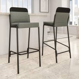 Kit 2 Banquetas Altas Duo Carraro (Grafite e Preto)