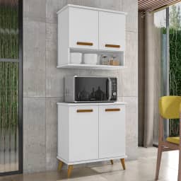 Kit de Cozinha Mavi – Balcão + Armário Aéreo para Transformar Sua Cozinha (Branco)