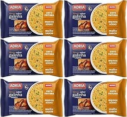 Kit 6 Macarrão Instantâneo Galinha Caipira Adria Zero Fritura