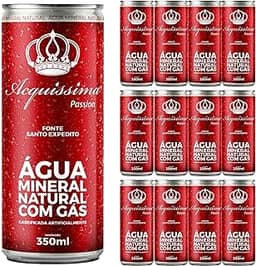 Kit 12 Água Mineral Natural Acquissima Passion 350 ml Lata, Fonte Santo Expedito