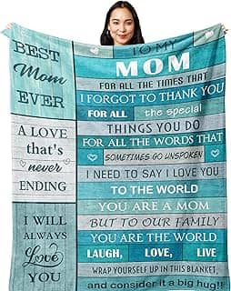 POQUSH Presente para mãe de filha/filho, cobertor de presente para mãe 127 x 101 cm, presentes de aniversário para mãe, presentes de aniversário para mãe, melhores presentes de aniversário para mãe,