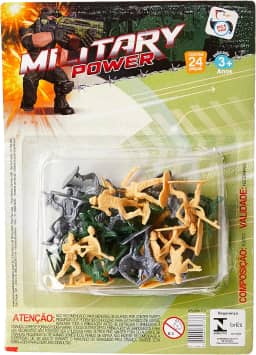 Military Power, Kit com 24 Soldados Militares, Pica Pau Brinquedos, Multicor
