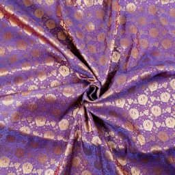 CraftyArt Tecido de seda brocado roxo indiano Banarasi Brocado da The Yard para vestidos de casamento, jaquetas, blusa, tecido, largura é de 109 cm (aproximadamente)