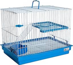 GAIOLA PARA COELHO PORQUINHO DA INDIA E CHINCHILA COM ANDAR AZUL