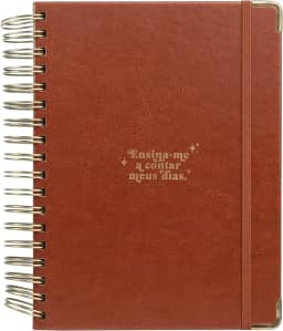 Meu plano perfeito, planner sem data capa de couro marrom, capa Clássica | Planner 2026