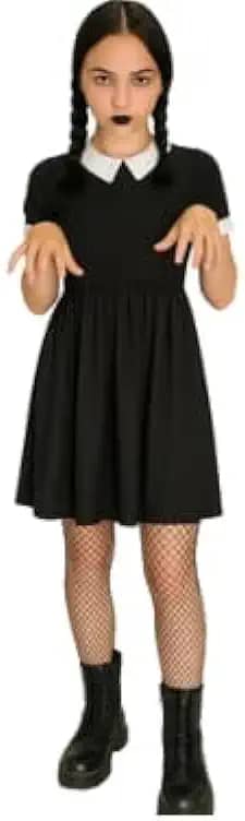 Fantasia Infantil Menina Halloween Vestido Wandinha Addms Halloween Fantasia Infantil