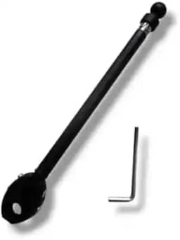 Antena Corta linha de Pipa 7 Est P/Retrovisor Inox Com Abraçadeira 10mm (Preta) IMPORT PREMIUM